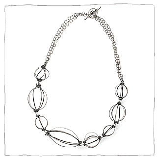 Constellation handmade silver necklace by Lisa Colby, metalsmith
