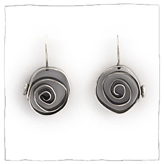 Continuity handmade silver earrings by Lisa Colby, metalsmith