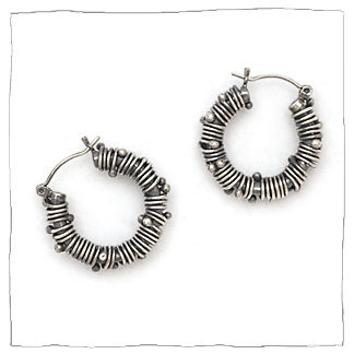Texture handmade silver earrings by Lisa Colby, metalsmith
