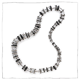 Texture handmade silver necklace by Lisa Colby, metalsmith