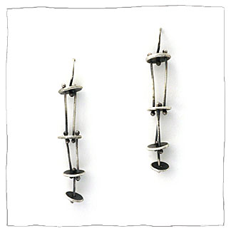 Texture handmade silver earrings by Lisa Colby, metalsmith