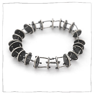 Texture handmade silver bracelet by Lisa Colby, metalsmith