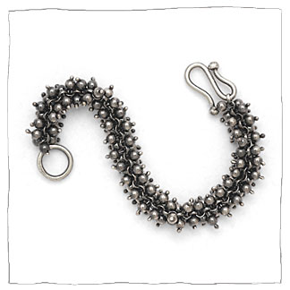 Texture handmade silver bracelet by Lisa Colby, metalsmith