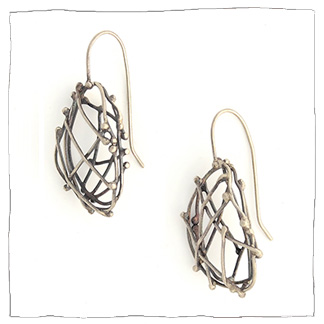 Texture handmade silver earrings by Lisa Colby, metalsmith