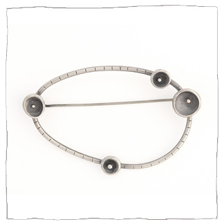 Constellation handmade silver brooch by Lisa Colby, metalsmith